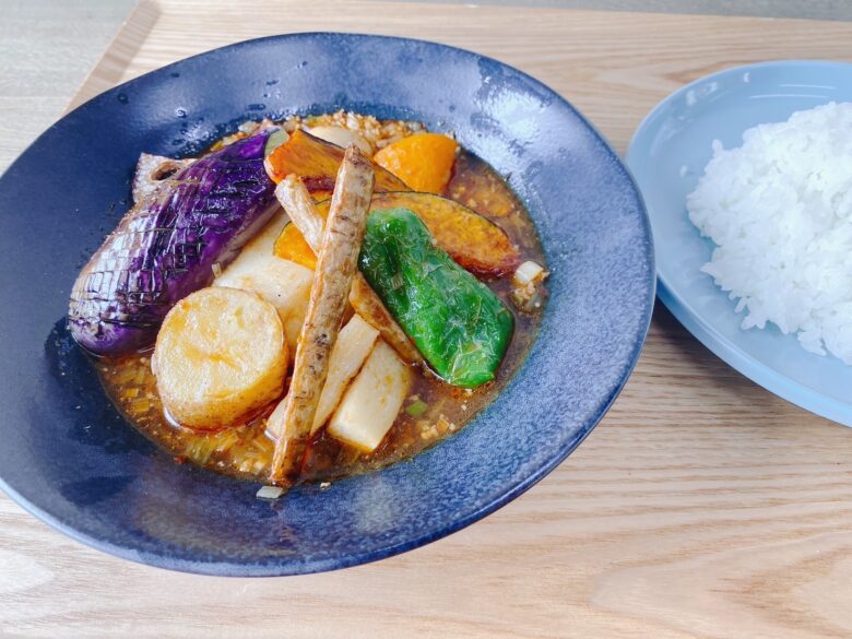 十勝産野菜をふんだんに使用したスープマーボー